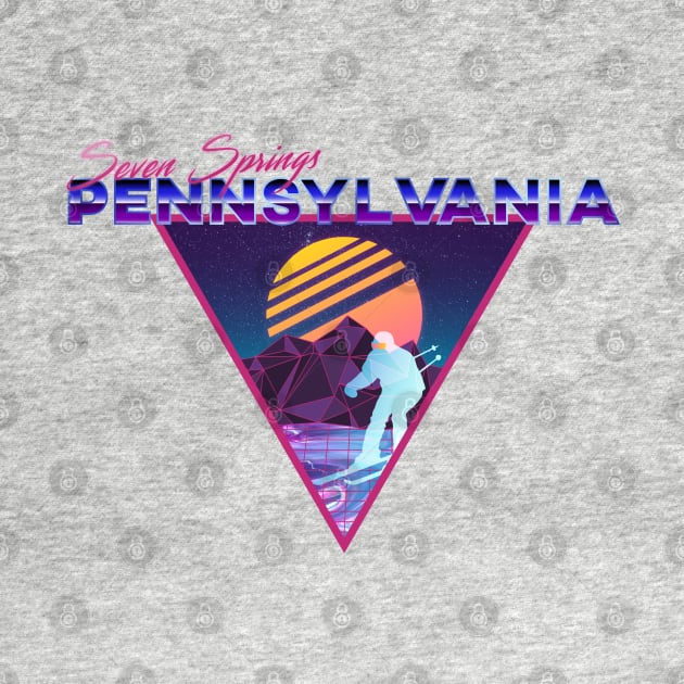 Retro Vaporwave Ski Mountain | Seven Springs Pennsylvania | Shirts, Stickers, and More! by KlehmInTime